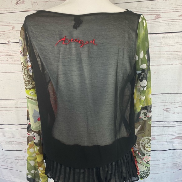 🌺SOLD🌺Desigual Anthropologie Sheer Print Blouse - Picture 2 of 8